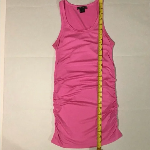 Ralph Lauren Black Label women’s tank top pink ruched sides - Picture 4 of 7